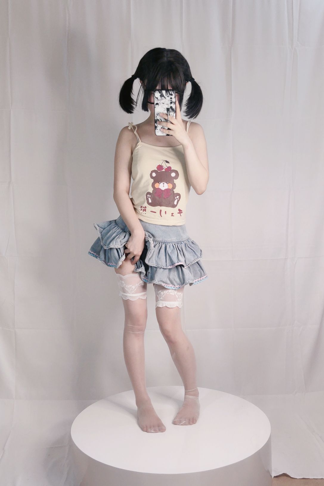 神沢永莉绫蛋糕裙吊带袜汐 – 1099